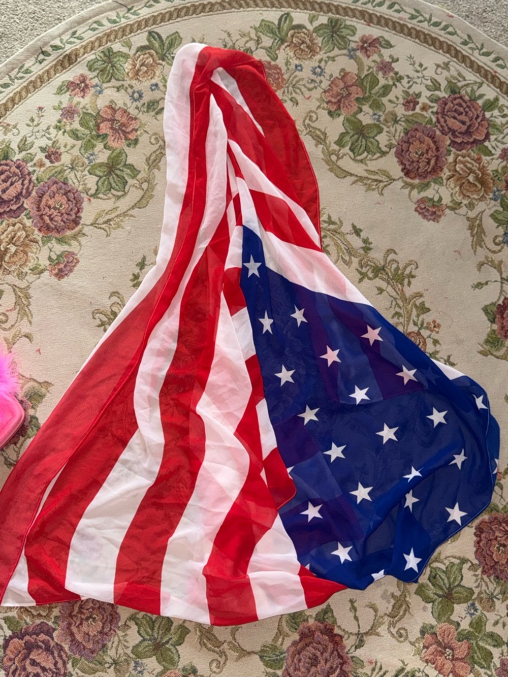 American Flag Sheer Scarf - Red White Blue Stars & Stripes